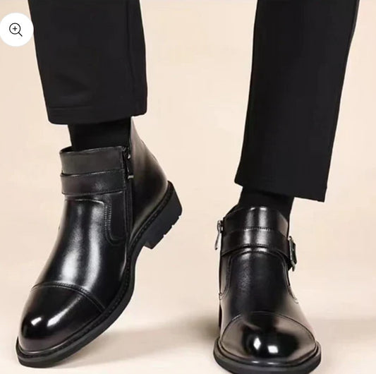 Bottes Chelsea en cuir de vachette véritable