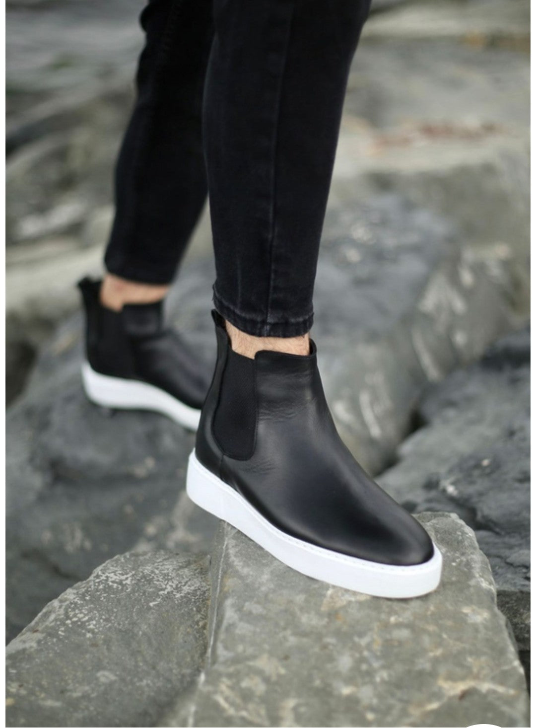 Bottes Chelsea en cuir véritable