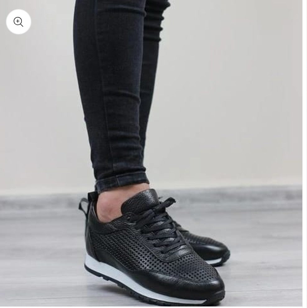 Chaussures de sport décontractées en cuir véritable pour hommes