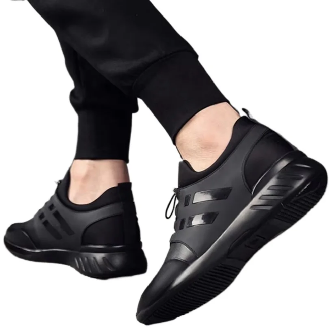 Chaussure de luxe noir en cuir véritable