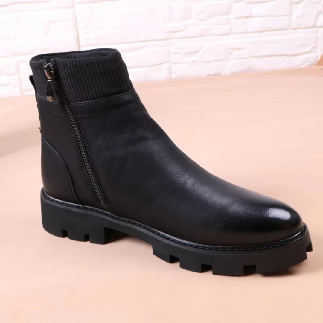 Bottes montante en cuir véritable