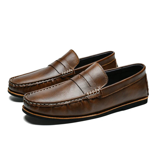 Mocassin en cuir véritable