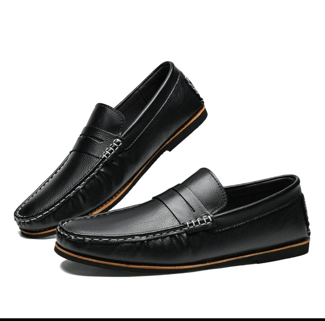 Mocassin en cuir véritable