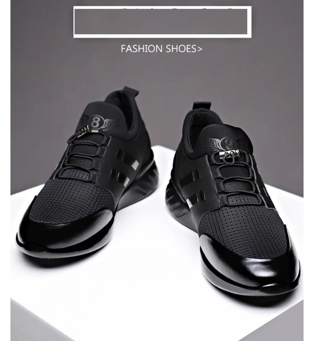 Chaussure de luxe noir en cuir véritable