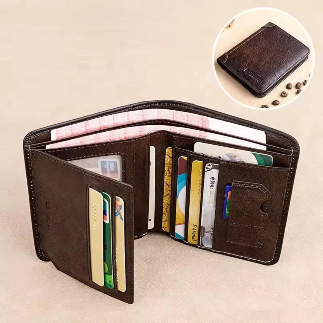 Portefeuille slim en cuir de vache véritable