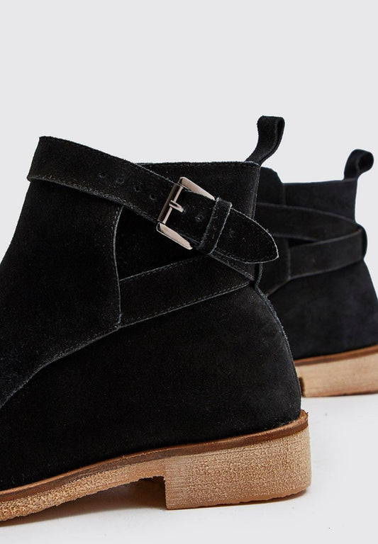Bottes Chelsea en cuir velour