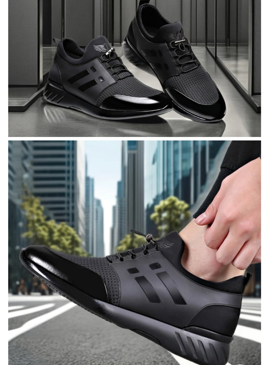 Chaussure de luxe noir en cuir véritable