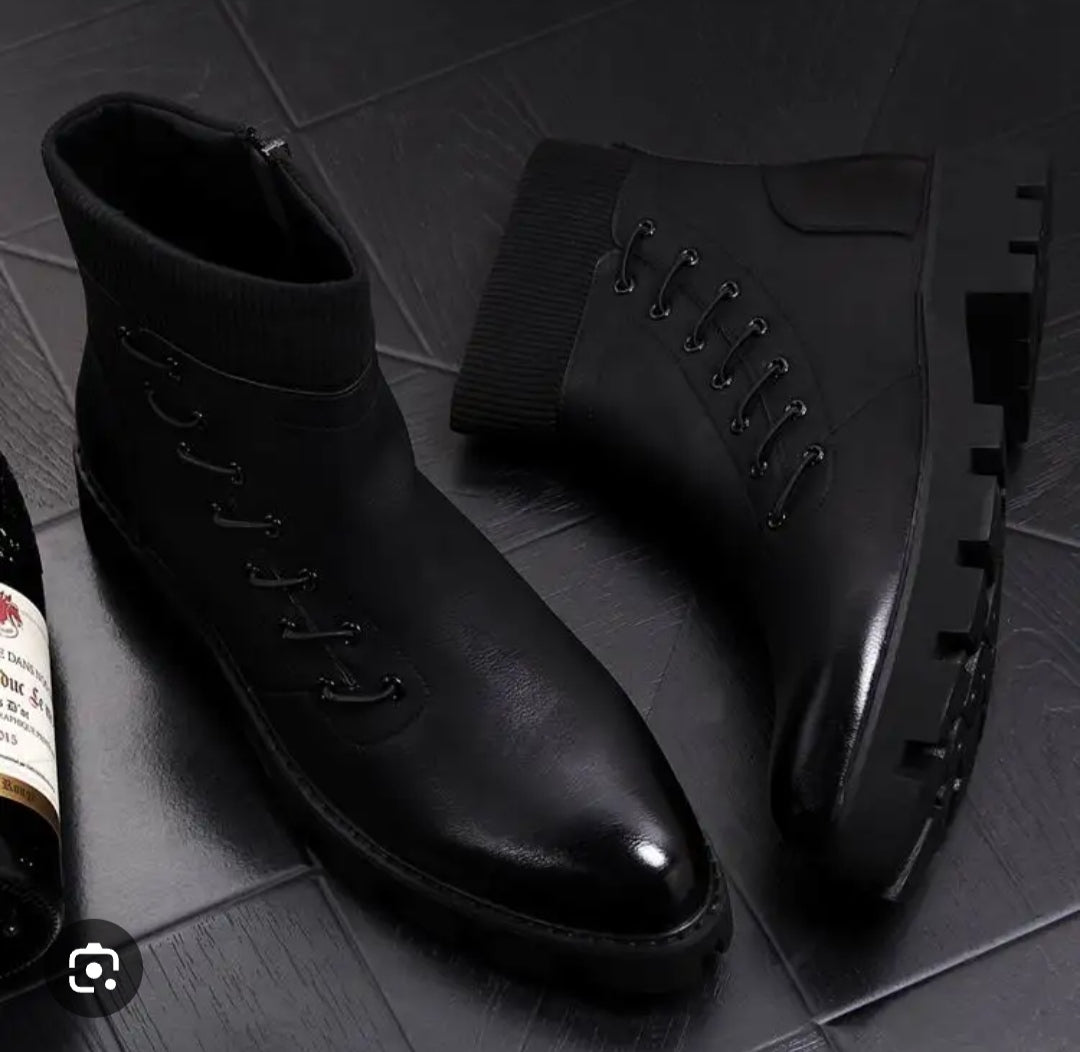 Bottes montante en cuir véritable