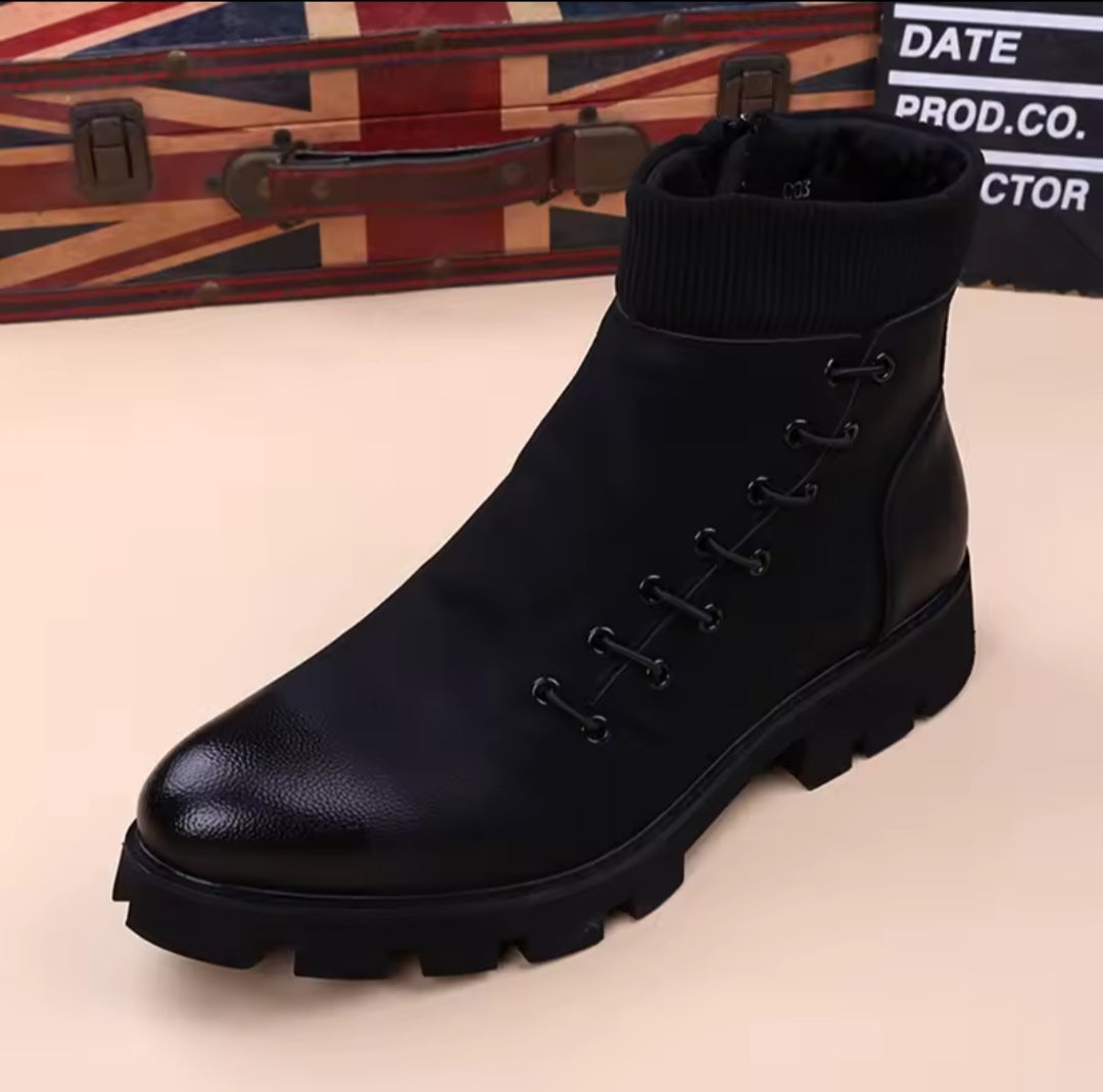 Bottes montante en cuir véritable