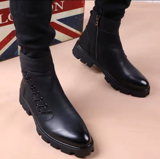 Bottes montante en cuir véritable