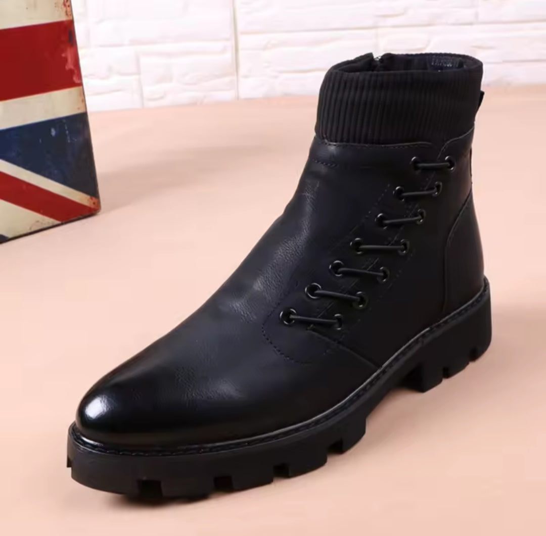 Bottes montante en cuir véritable