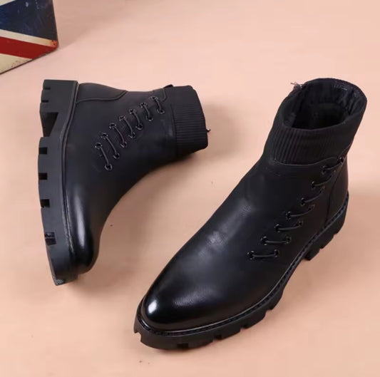 Bottes montante en cuir véritable