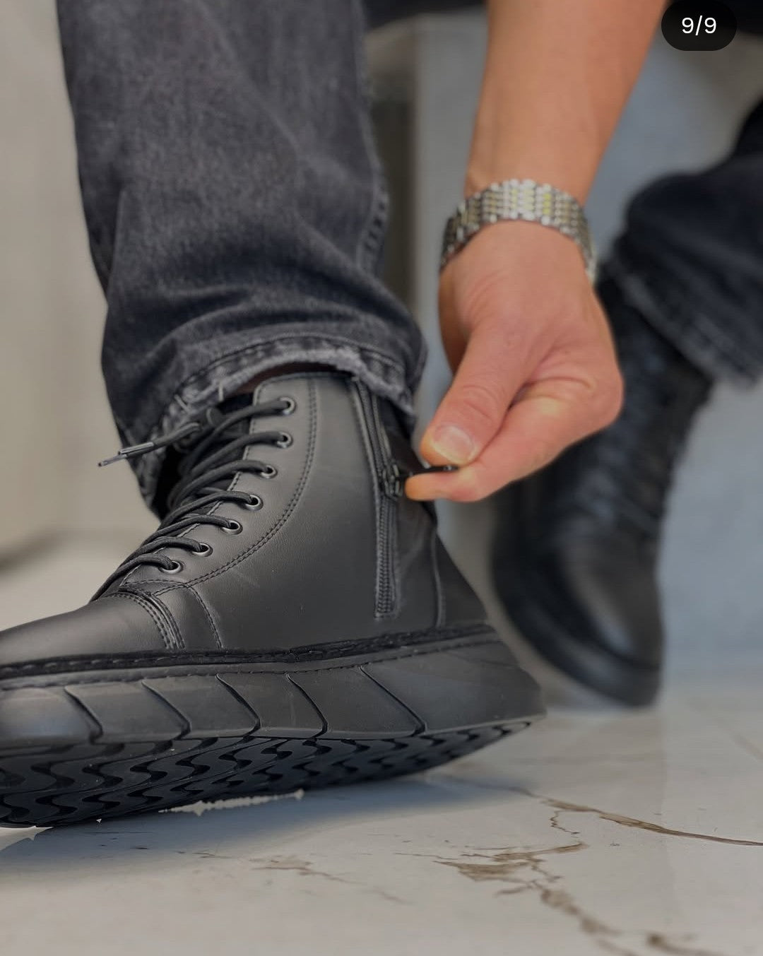 Bottes Martin en cuir véritable