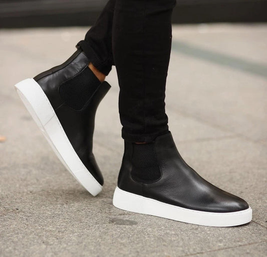 Bottes Chelsea en cuir véritable